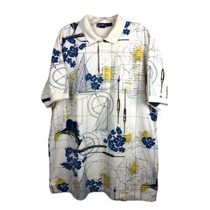 NAUTICA Vintage 90s Short Sleeve Polo Shirt Fishing Sailing - Men’s XL